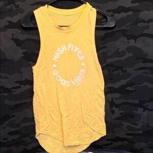 Women’s Yellow Muscle Tee - High Fives Good Vibes